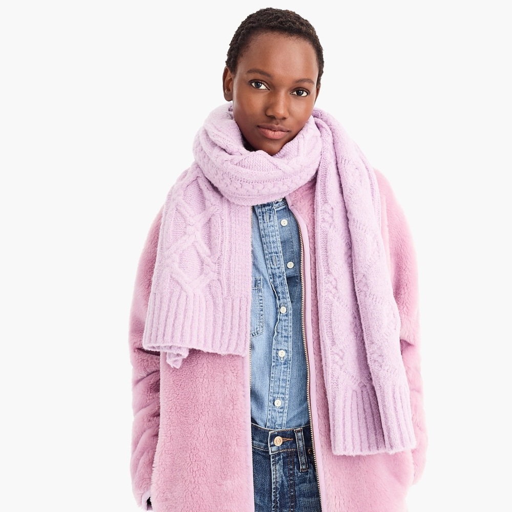 New J.Crew Oversized Cable Knit Scarf - Picture 7 of 7